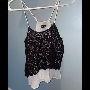 Chiffon and lace tank